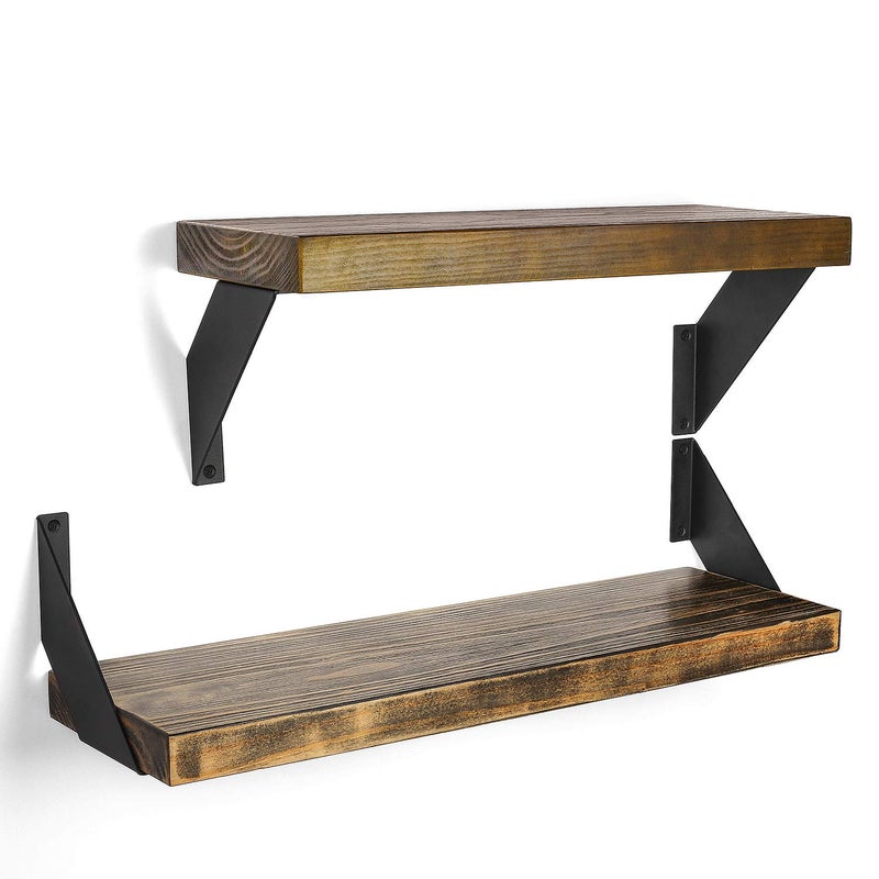FOYO 4 Heavy Duty Angle Shelf Brackets Floating Shelves Support Brackets, 6-Inch - Image 1
